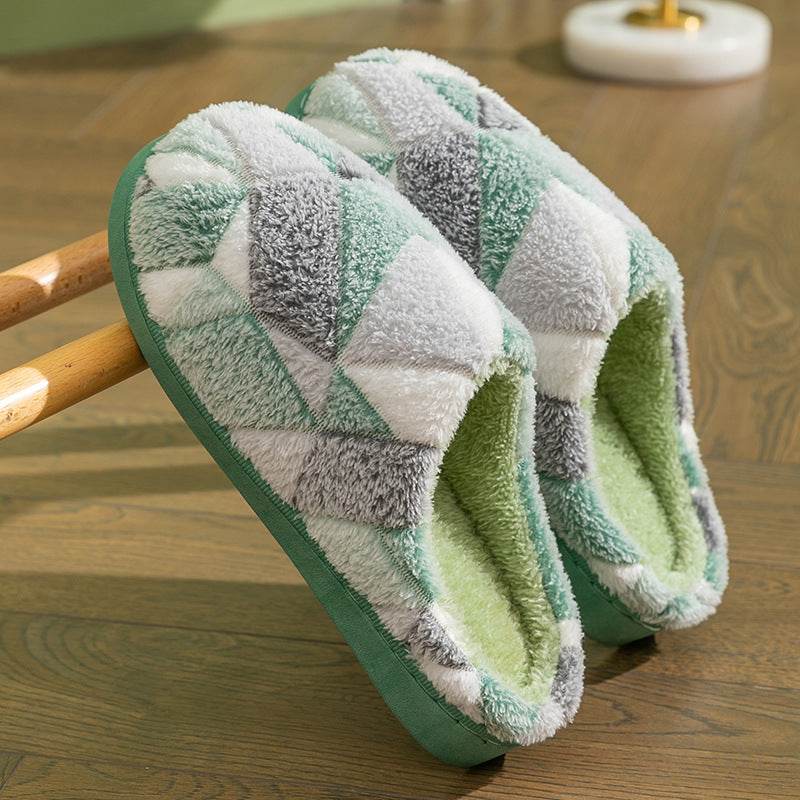 Shop Geometric Plush Warm Indoor Slippers - Shoes Goodlifebean Plushies | Stuffed Animals