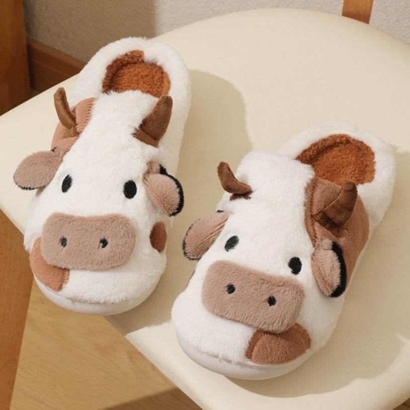Fluffy Cow Slippers | Cloudy Slippers - Goodlifebean