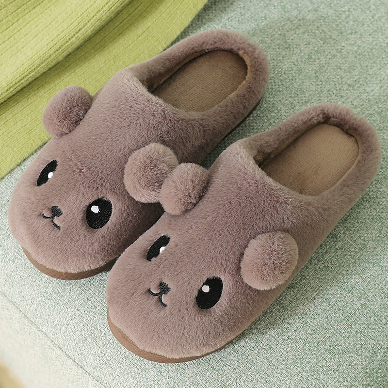Kawaii Thick-Sole Plush Slippers