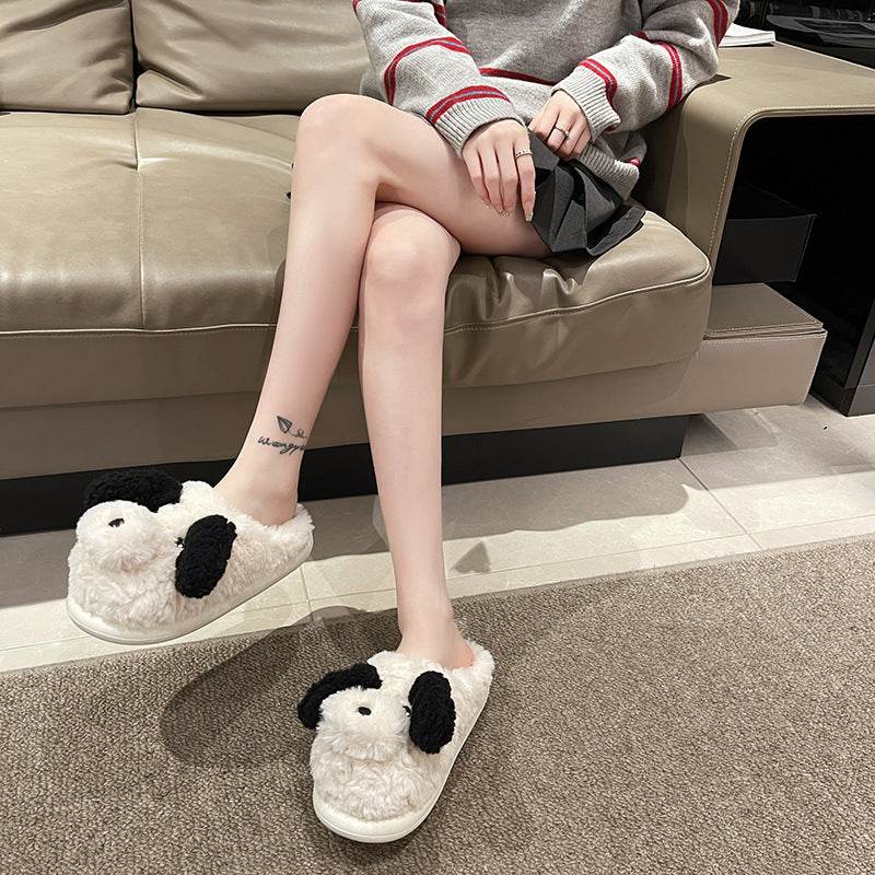 Fuzzy Puppy Plush Slippers | Kawaii Indoor Slippers - Goodlifebean