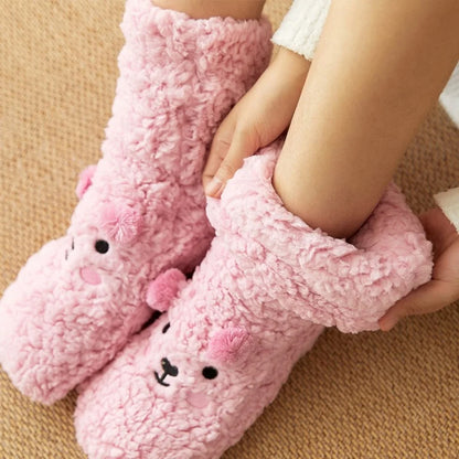 Cute Warm Fuzzy Bear Sockks