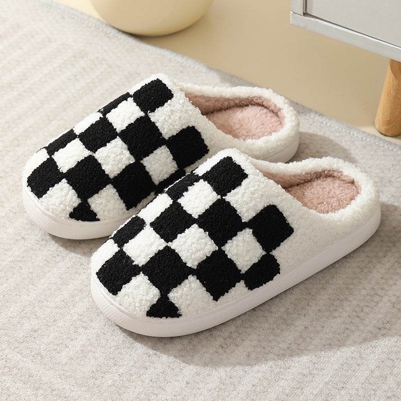 Shop Fuzzy Plaid Warm Indoor Slippers - Shoes Goodlifebean Plushies | Stuffed Animals