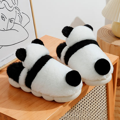 Cute Panda Plush Indoor Warm Slippers