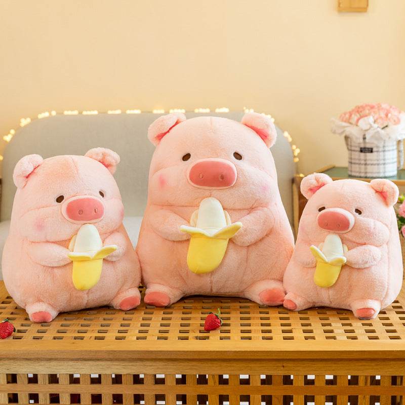 Chubby Banana Eating Pig Plushie - Goodlifebean
