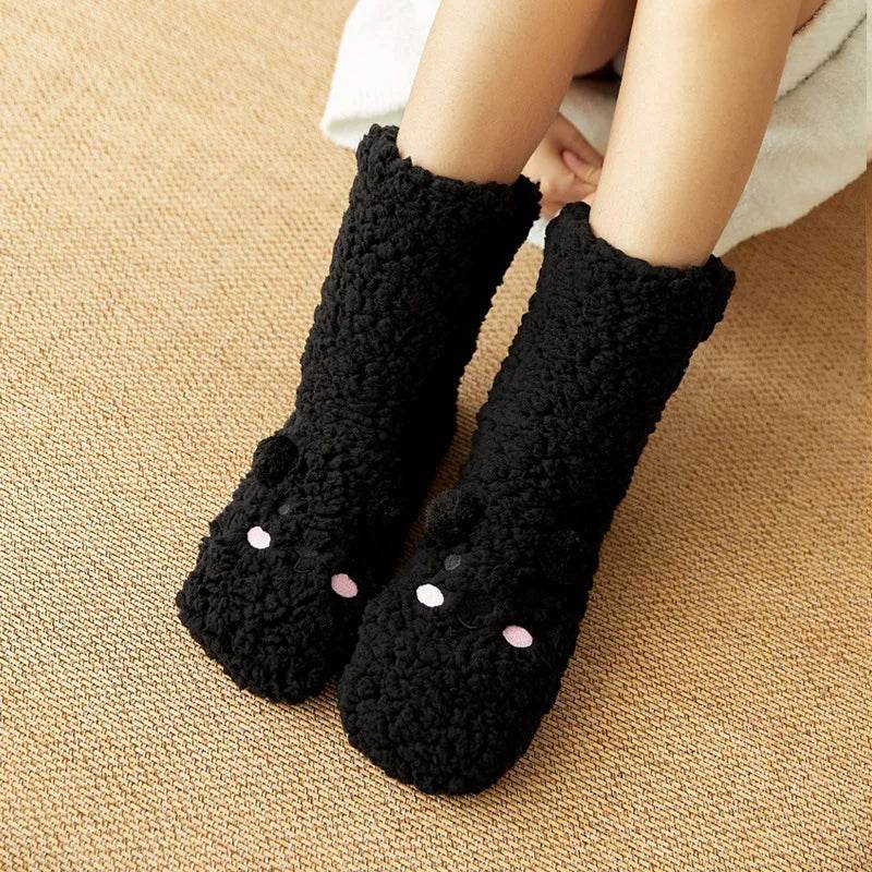 Cute Warm Fuzzy Bear Sockks - Goodlifebean
