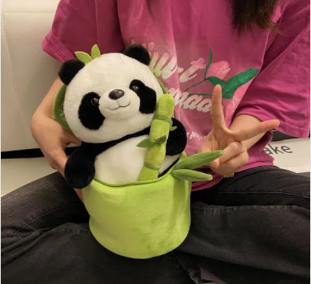 Kawaii Panda Plushie Inside Bamboo | Cute Panda Plushie