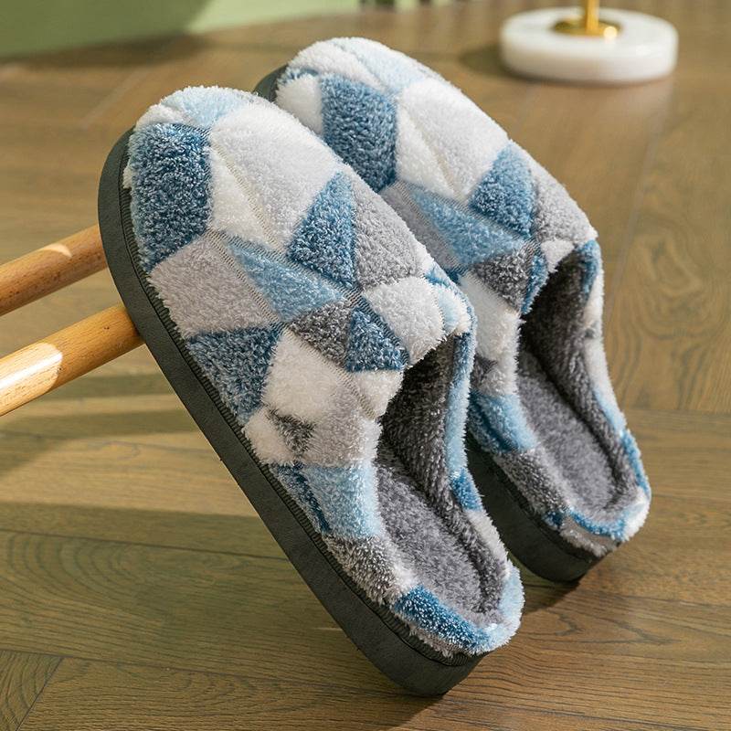 Geometric Plush Warm Indoor Slippers - Goodlifebean