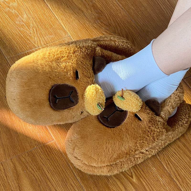 CloudyCapy: Cloudy Capybara Plush Slippers - Goodlifebean