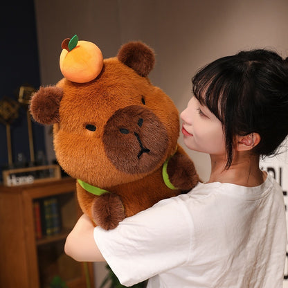 Capabala Sitting Backpack Small Capybara Doll Plush Toys Cute Guinea Pig Doll Ragdoll Gift