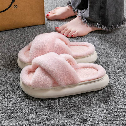 Shop CozyTwist: Criss Cross Cloud Slippers - Shoes Goodlifebean Plushies | Stuffed Animals