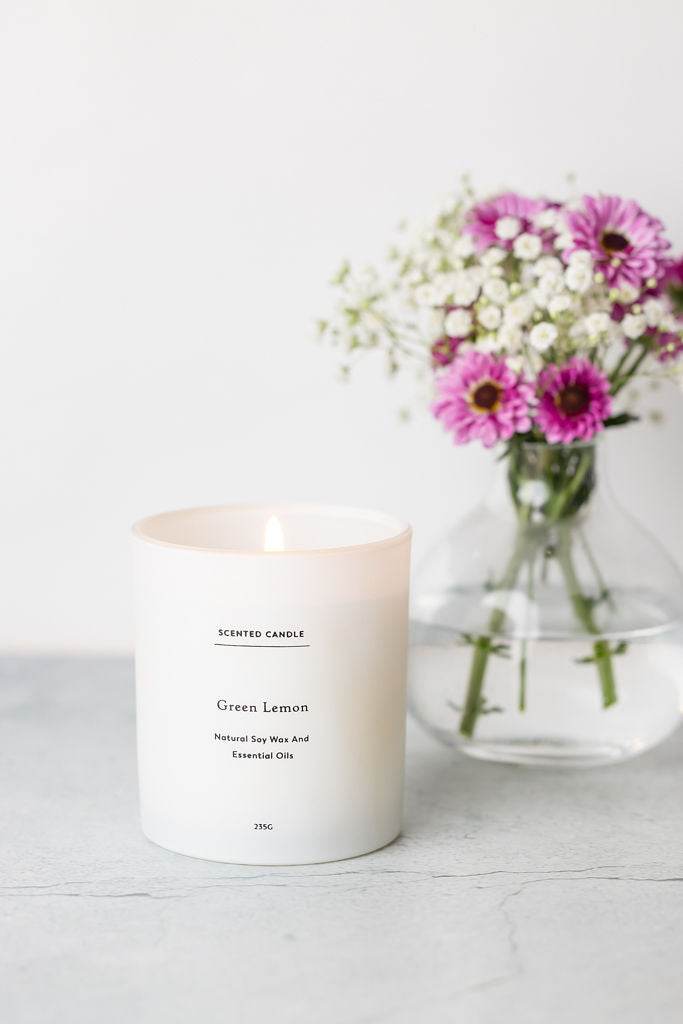 Green Lemon Scented candle | Valentine's Gift