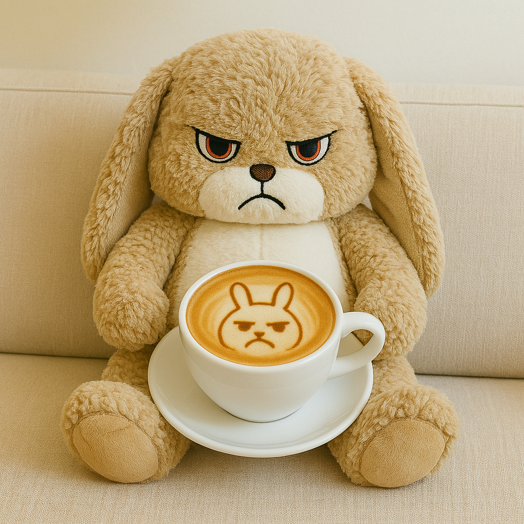 Grumpy Rabbit Bunny Plushie