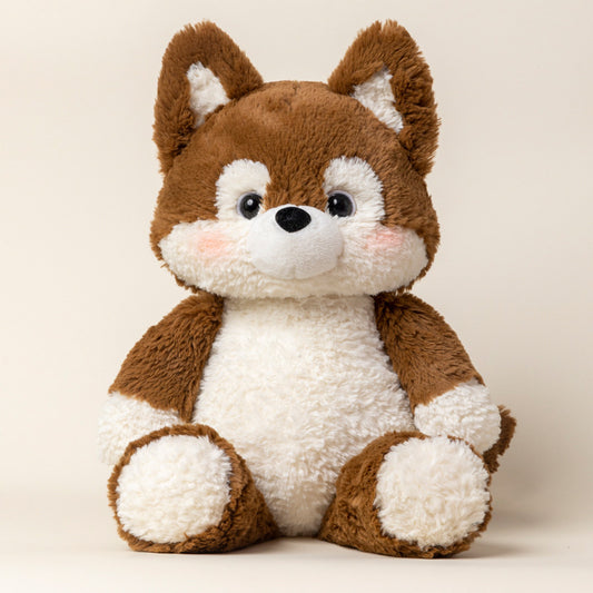 Nono: Brown White Dog Plushie | Cute puppy plushie