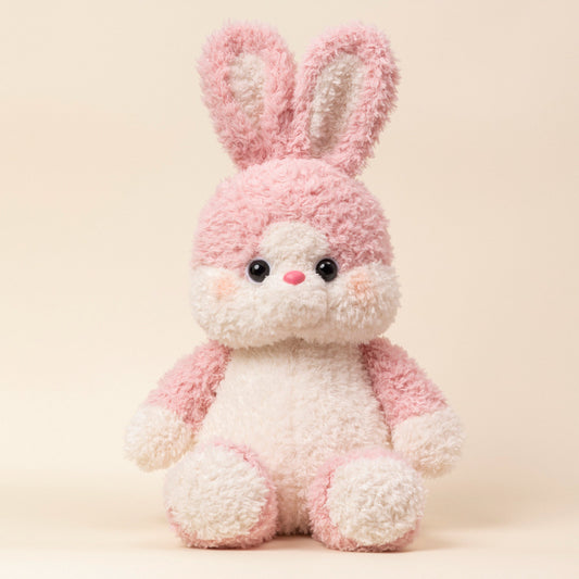 Pipi: Cute Pink Bunny Plushie | Pink White Stuffed Animal Bunny