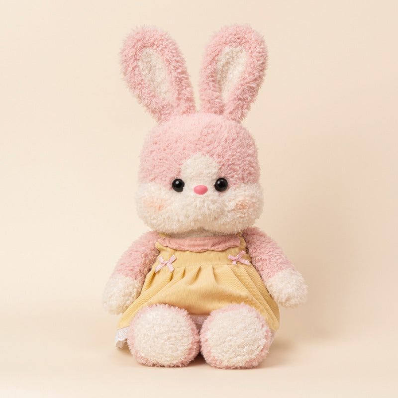 Pipi: Cute Pink Bunny Plushie | Pink White Stuffed Animal Bunny
