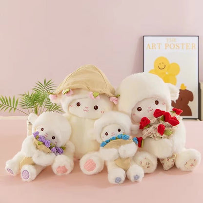 Blooming Lamb Plushie | Cute Lamb Plush With Bouquet - Goodlifebean product_type