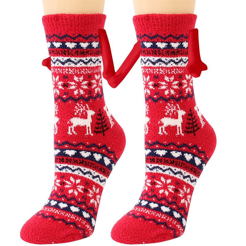 Hand-In-Hand Mangetic Christmas Socks - Goodlifebean