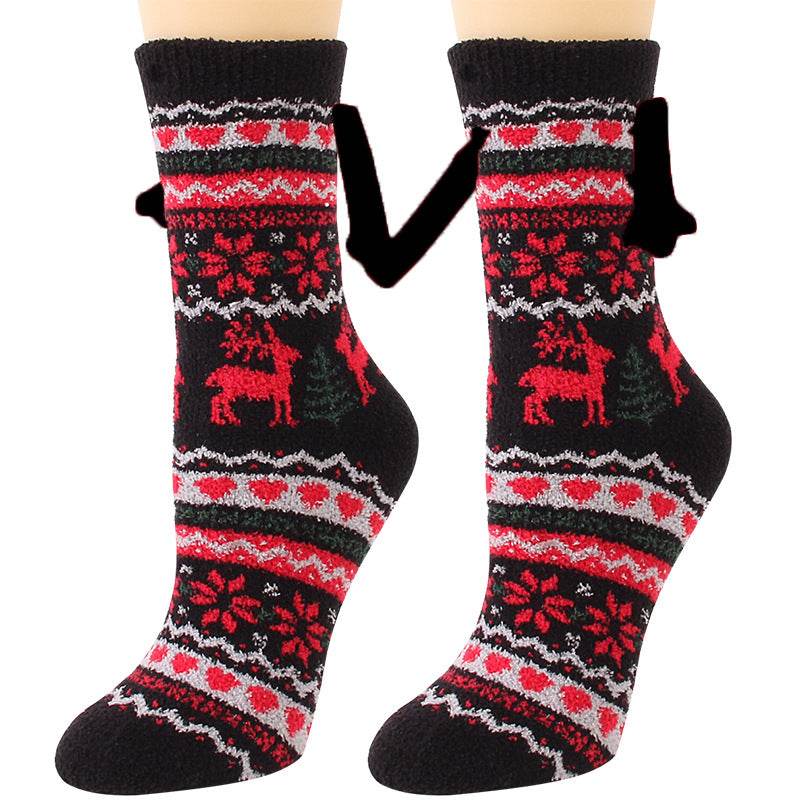 Hand-In-Hand Mangetic Christmas Socks - Goodlifebean