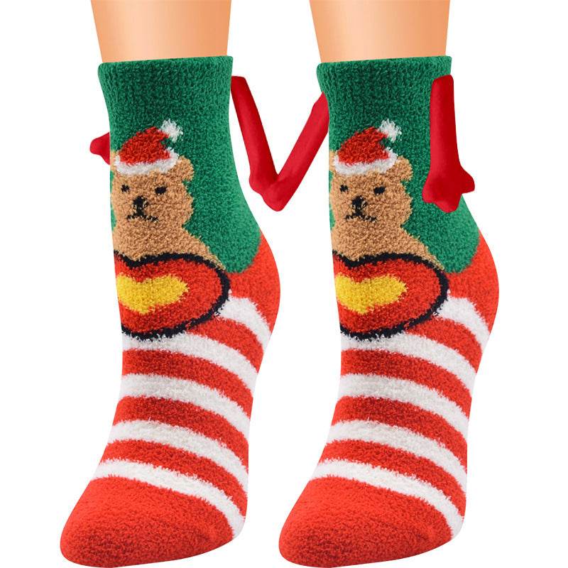 Hand-In-Hand Mangetic Christmas Socks - Goodlifebean