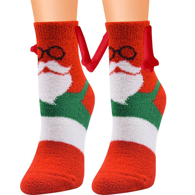 Hand-In-Hand Mangetic Christmas Socks - Goodlifebean