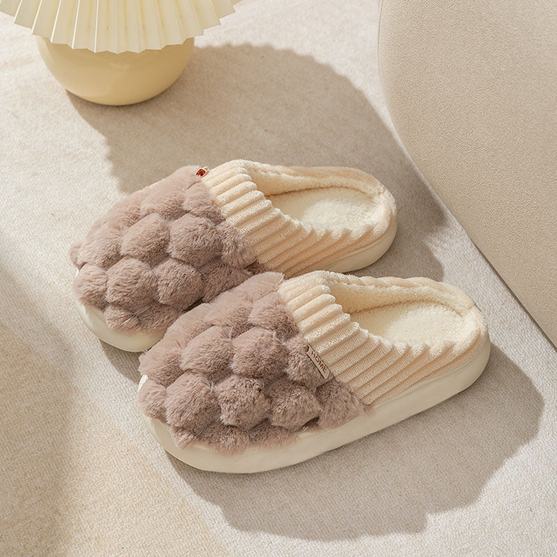 Honeycomb: Fluffy Plush Slippers | Warm Indoor Slippers