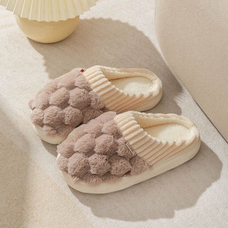 Honeycomb: Fluffy Plush Slippers | Warm Indoor Slippers - Goodlifebean