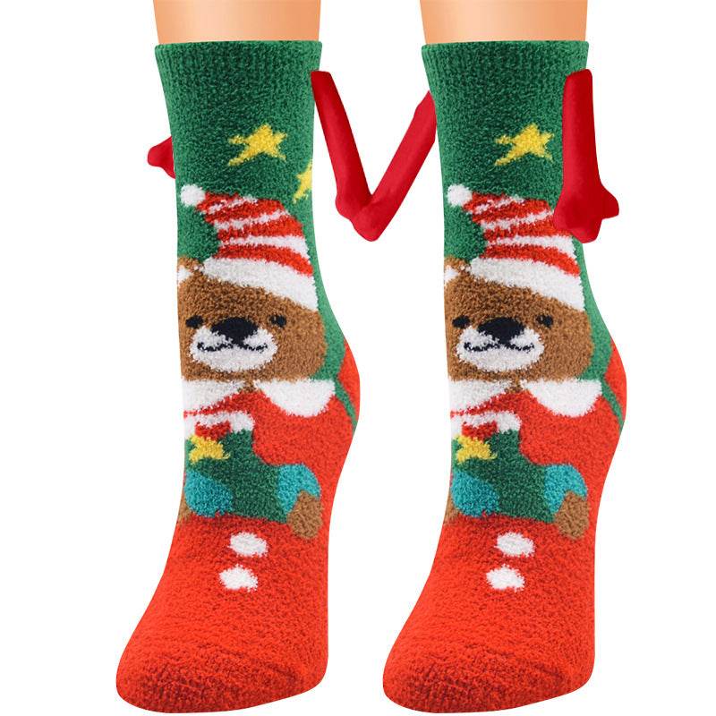 Hand-In-Hand Mangetic Christmas Socks - Goodlifebean
