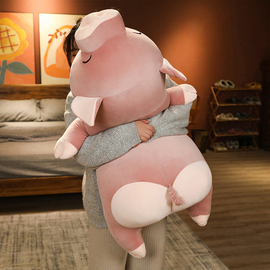 Peppe: JUMBO Pink Pig Plushie | Weighted Emotional Support Plushie