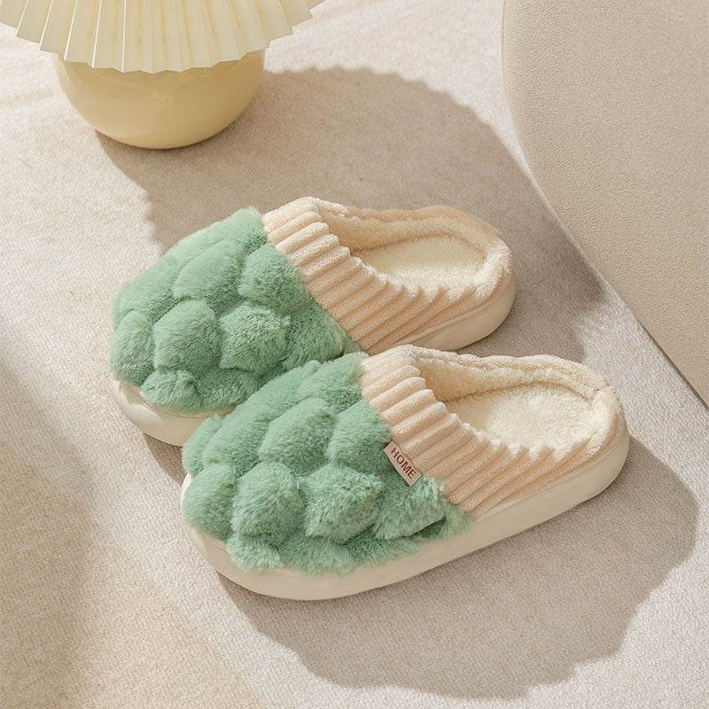 Honeycomb: Fluffy Plush Slippers | Warm Indoor Slippers - Goodlifebean