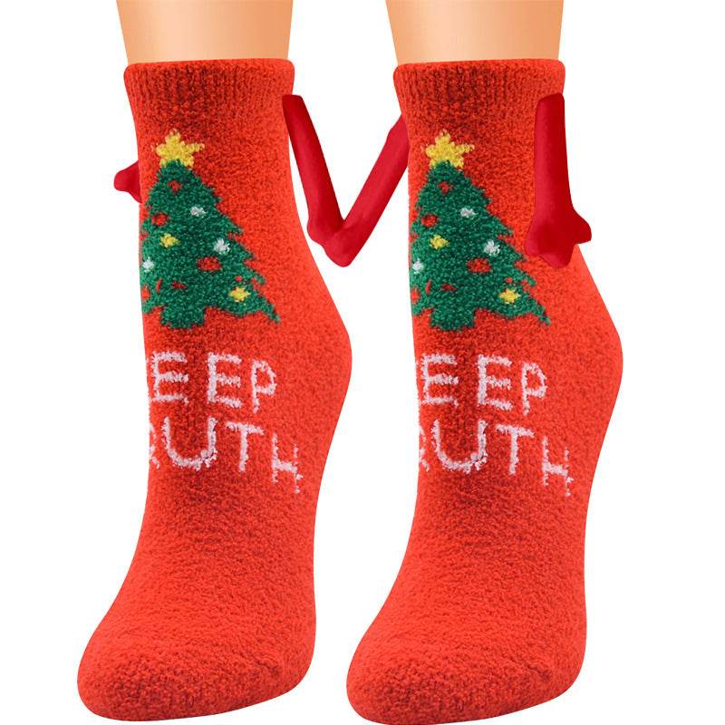 Hand-In-Hand Mangetic Christmas Socks - Goodlifebean