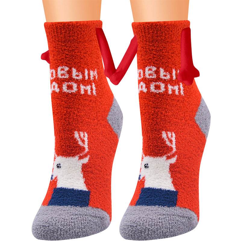 Hand-In-Hand Mangetic Christmas Socks - Goodlifebean