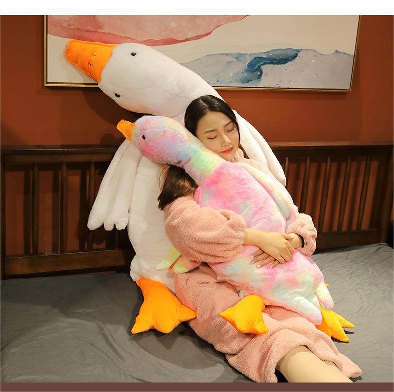 Rainbow Feathered Giant Goose Plush - Goodlifebean