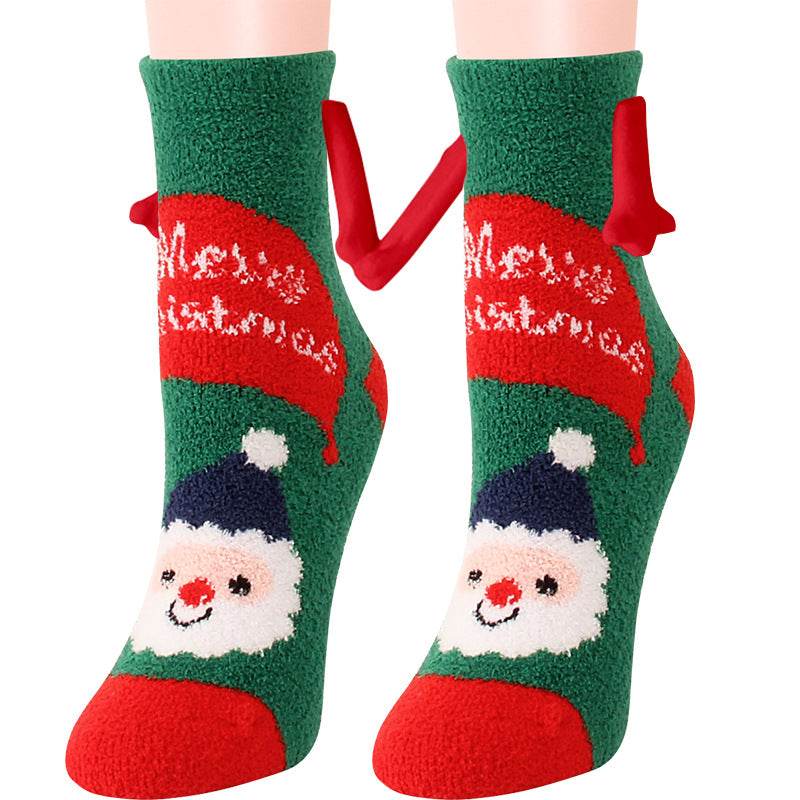 Hand-In-Hand Mangetic Christmas Socks - Goodlifebean