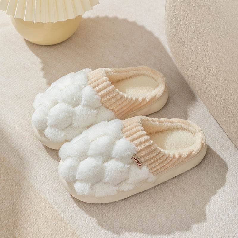 Honeycomb: Fluffy Plush Slippers | Warm Indoor Slippers - Goodlifebean