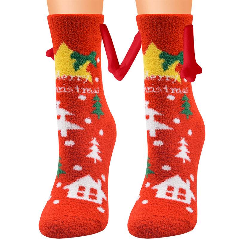 Hand-In-Hand Mangetic Christmas Socks - Goodlifebean