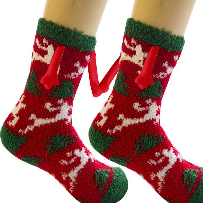 Hand-In-Hand Mangetic Christmas Socks - Goodlifebean
