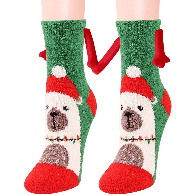 Hand-In-Hand Mangetic Christmas Socks - Goodlifebean
