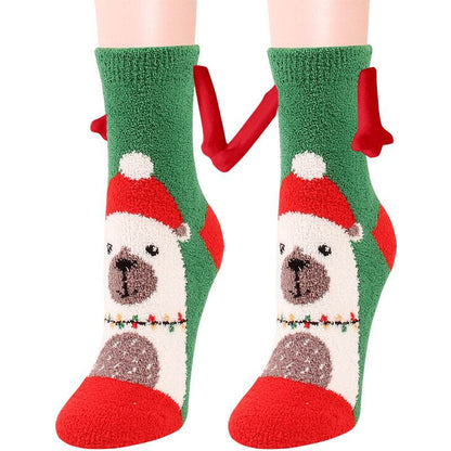 Hand-In-Hand Mangetic Christmas Socks - Goodlifebean