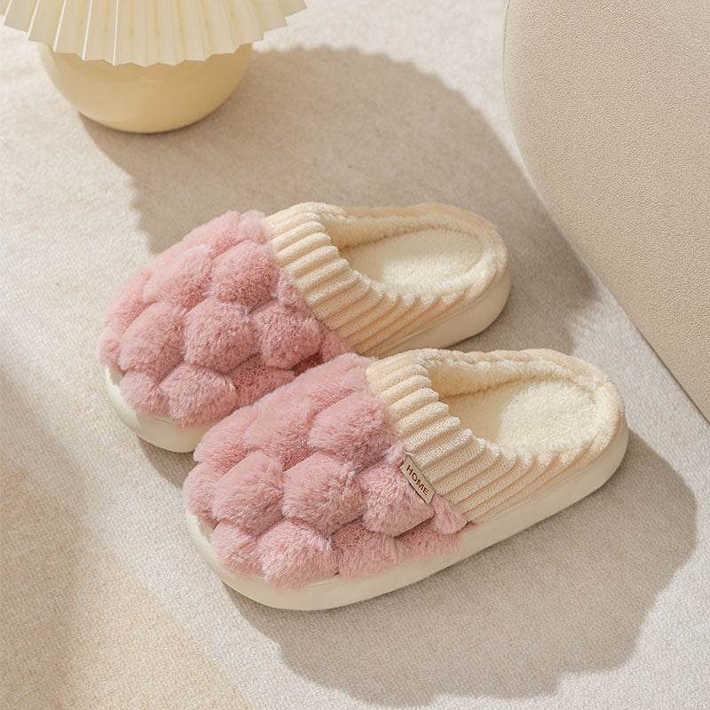 Honeycomb: Fluffy Plush Slippers | Warm Indoor Slippers - Goodlifebean