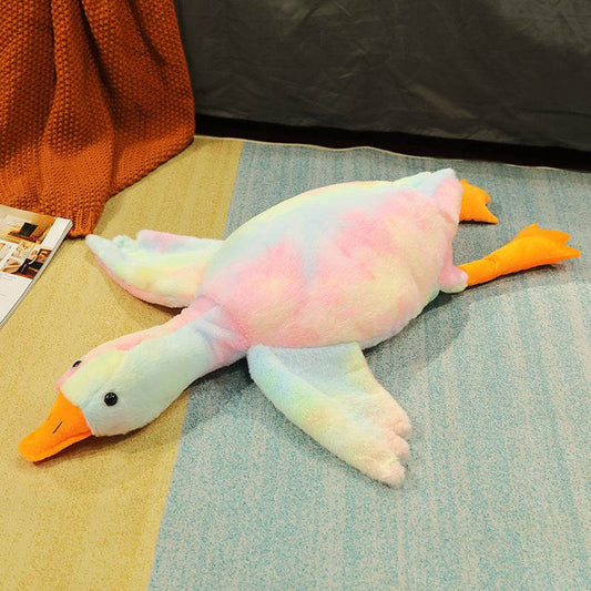 Rainbow Feathered Giant Goose Plush