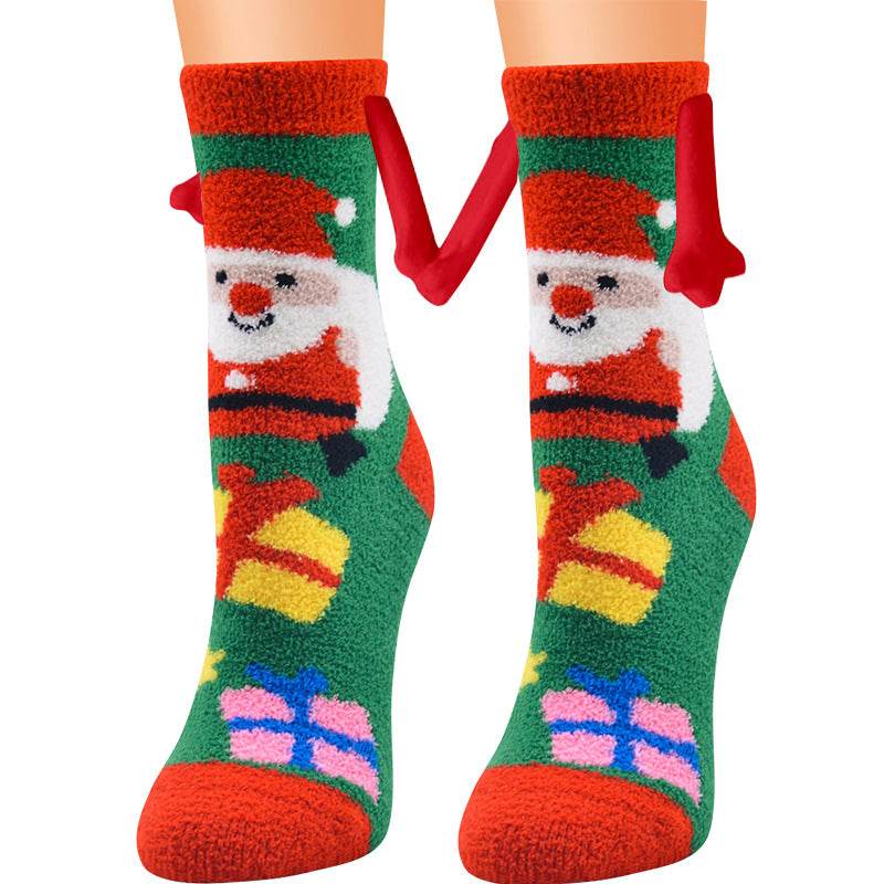 Hand-In-Hand Mangetic Christmas Socks - Goodlifebean