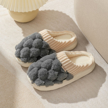 Honeycomb: Fluffy Plush Slippers | Warm Indoor Slippers