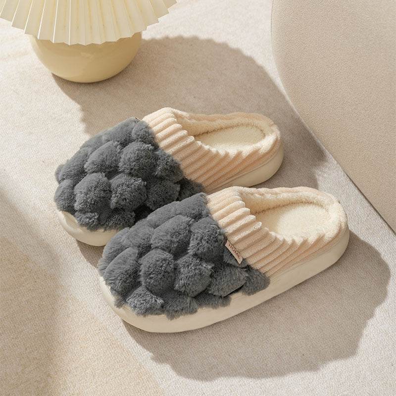 Honeycomb: Fluffy Plush Slippers | Warm Indoor Slippers - Goodlifebean
