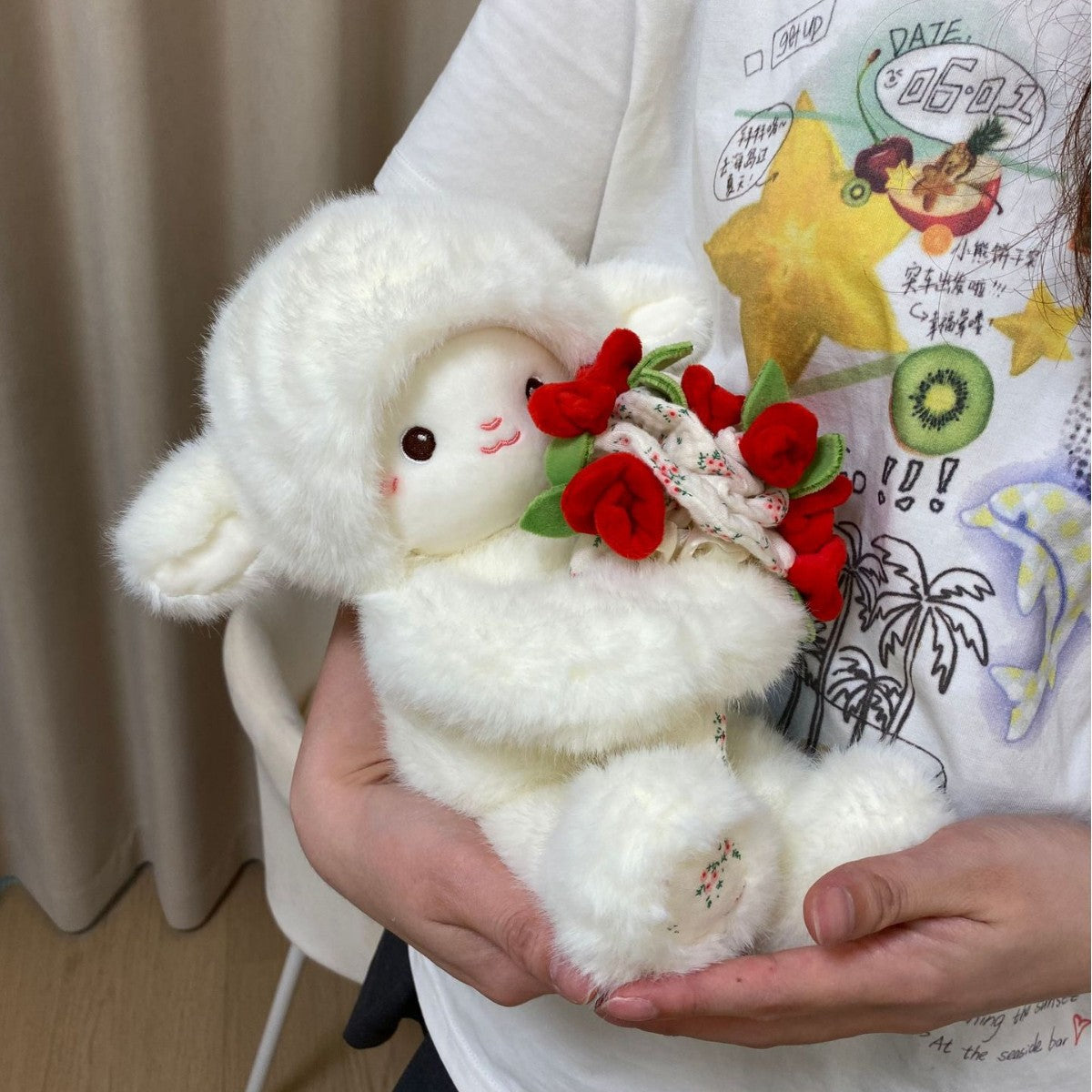 BuyKawaii Pastel Petal Lamb | Cute Emotional Support Lamb Plushie - Goodlifebean Plushies | Stuffed Animals