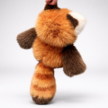 Plush toy resembling a red panda on a white background-Goodlifebean