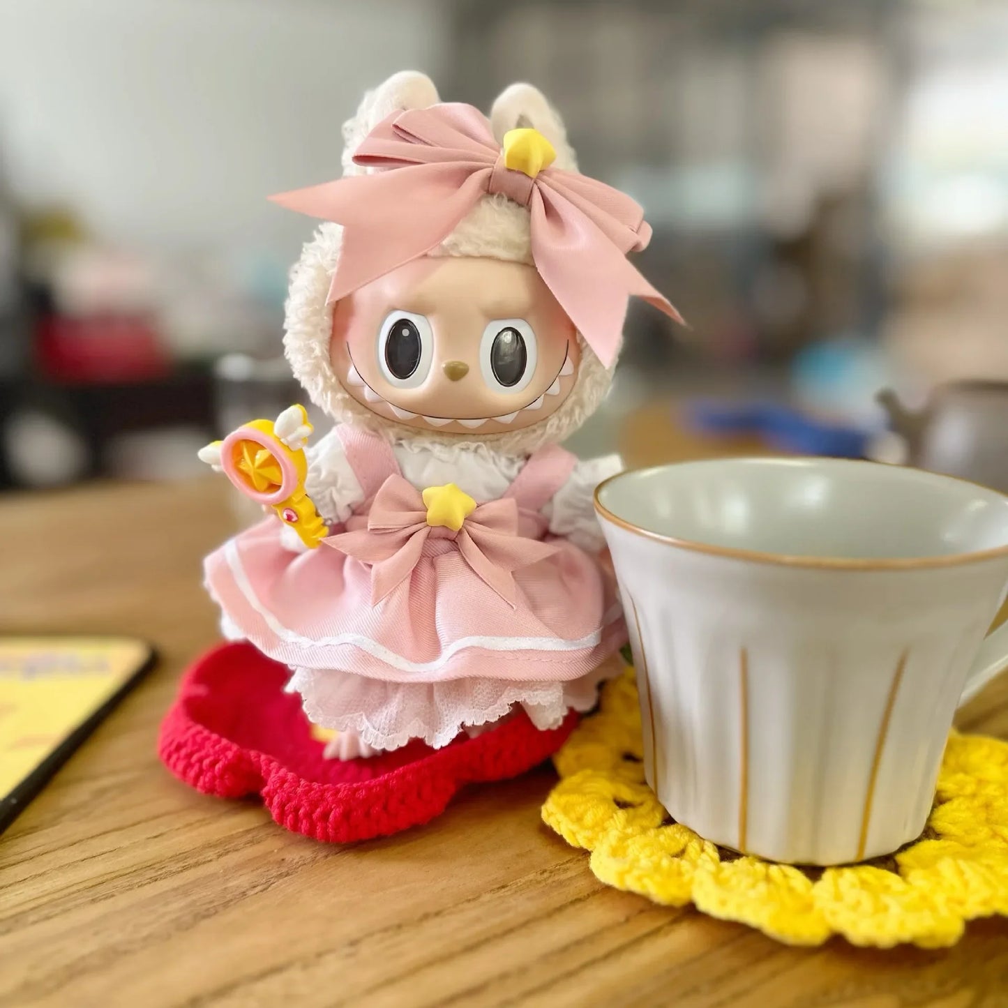 Handmade Labubu Sailor Moon Pink Dress with Accessories