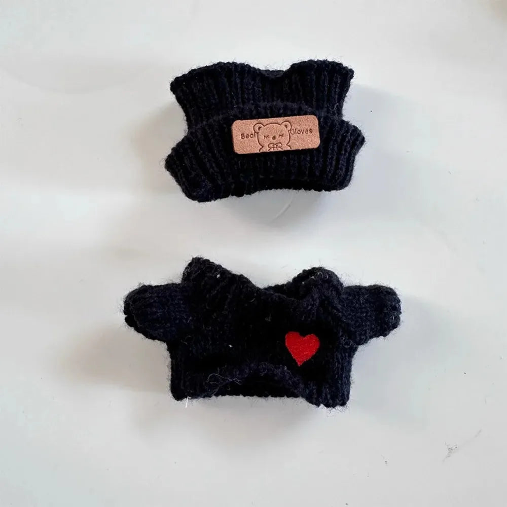 Handmade Black & White Labubu Heart Cozy Knit Outfit