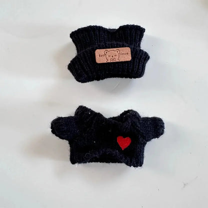 Handmade Black & White Labubu Heart Cozy Knit Outfit