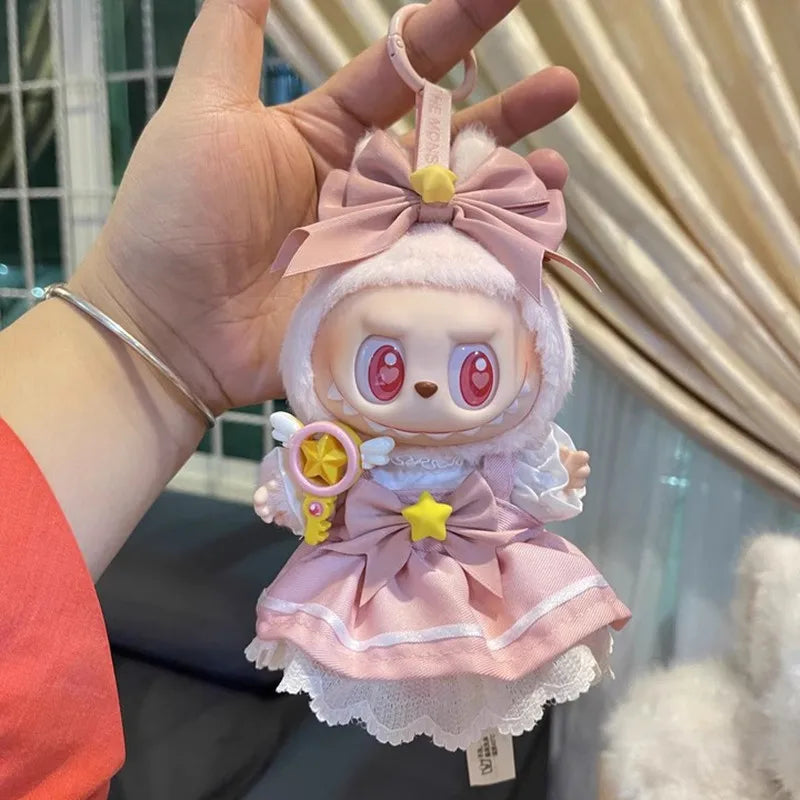Handmade Labubu Sailor Moon Pink Dress with Accessories