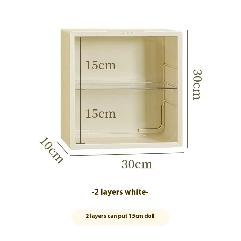 Labubu Display Cabinet – Clear Acrylic Dustproof Wall-Mount Case